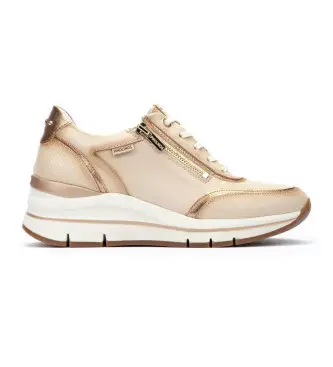 per donna W2C-6602C1 Sneakers Girona in pelle beige (36), Bianco, 5 a 8cm, Cerniera, Casual