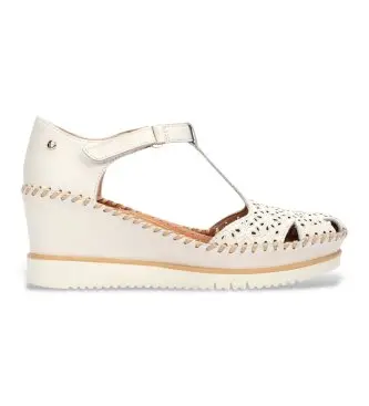Pikolinos per donna W3Z-1629 Sandali in pelle color avorio Aguadulce, Bianco, 5 a 8cm, Velcro, Casual Beige