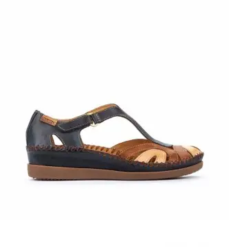 per donna W8K-1569C1 Sandali Cadaques in pelle marina W8K (42), 3 a 5cm, Velcro, Casual, Navy