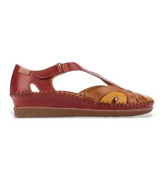 Pikolinos per donna W8K-1569C1 Scarpe in pelle Red Cadaques, Rosso, 3 a 5cm, Velcro, Casual