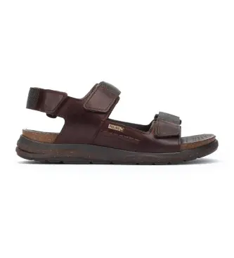 Pikolinos per uomo M0B-0122 Sandali in pelle marrone Nijar, Basso, Velcro, Casual