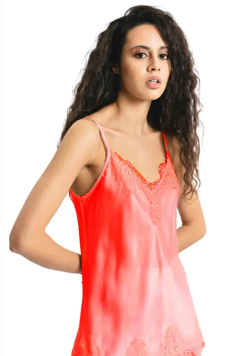 Pink Memories Top donna in salmone con pizzo Donna 11200