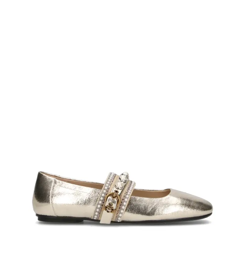 PINKO Ballerina donna platino in pelle Vario