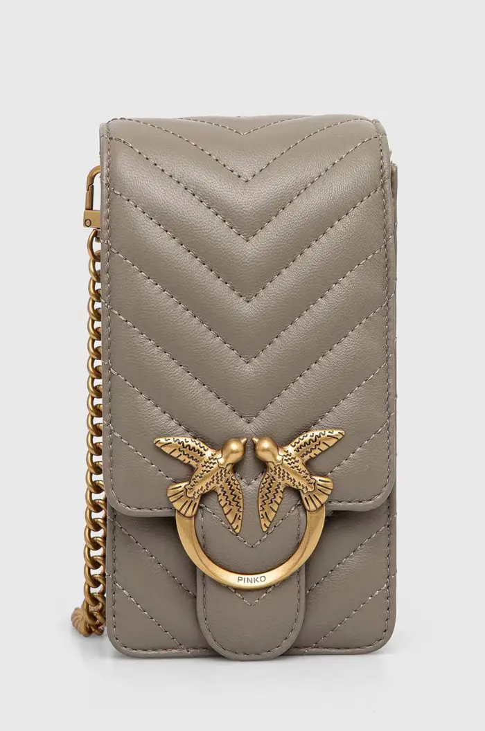 borsa a mano in pelle Grigio