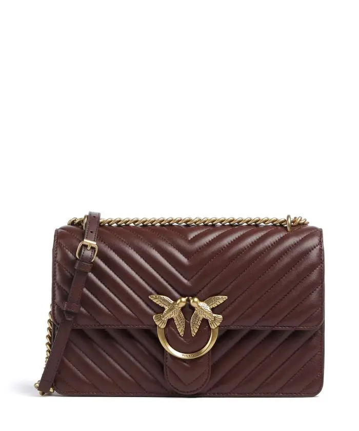 pinko Borsa love one classic MARRONE