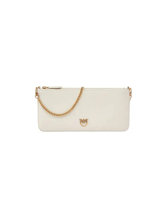 pinko borse a spalla donna - horizontal flat vitello seta - bianco WHITE