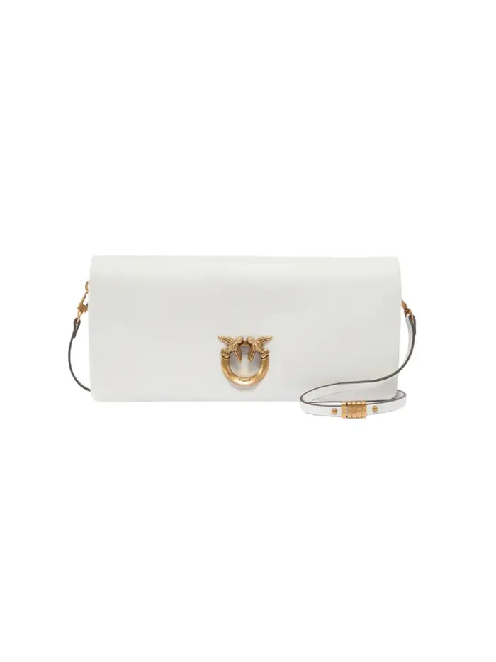 pinko borse a tracolla donna - click soft horizontal classic - bianco WHITE