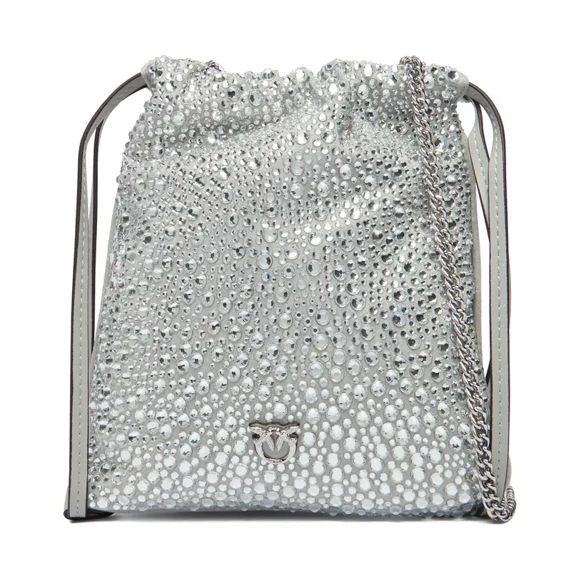 PINKO Borsetta Slouchy Coulisse Baby AI 25-26 PCPL 105409 A2WF Argento