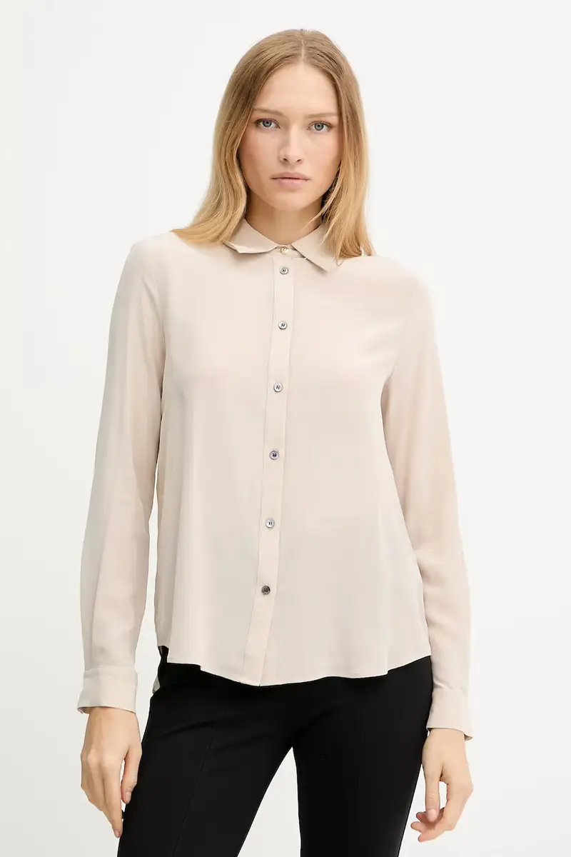 pinko camicia in seta donna colore beige 105593 A2T7