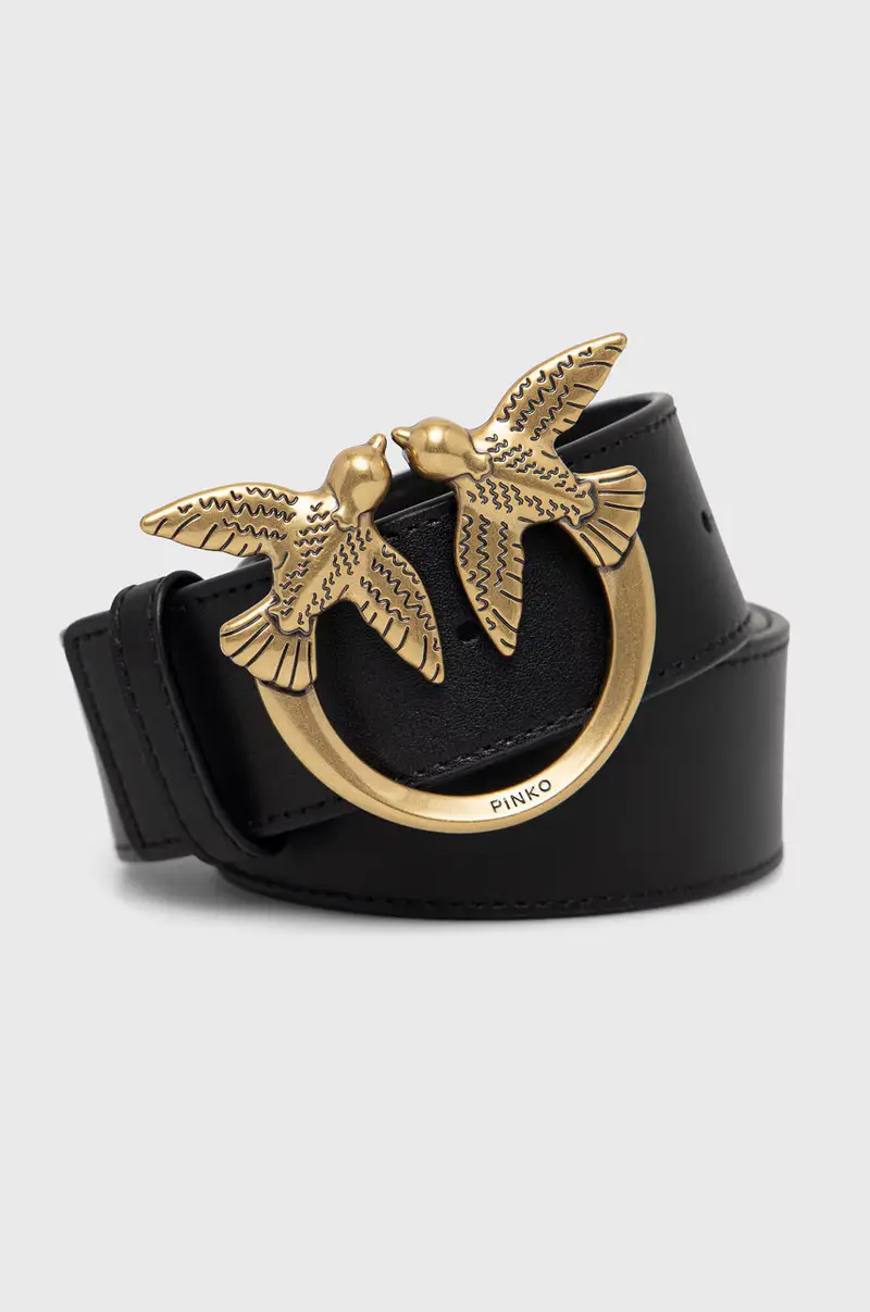 pinko cintura in pelle donna Nero