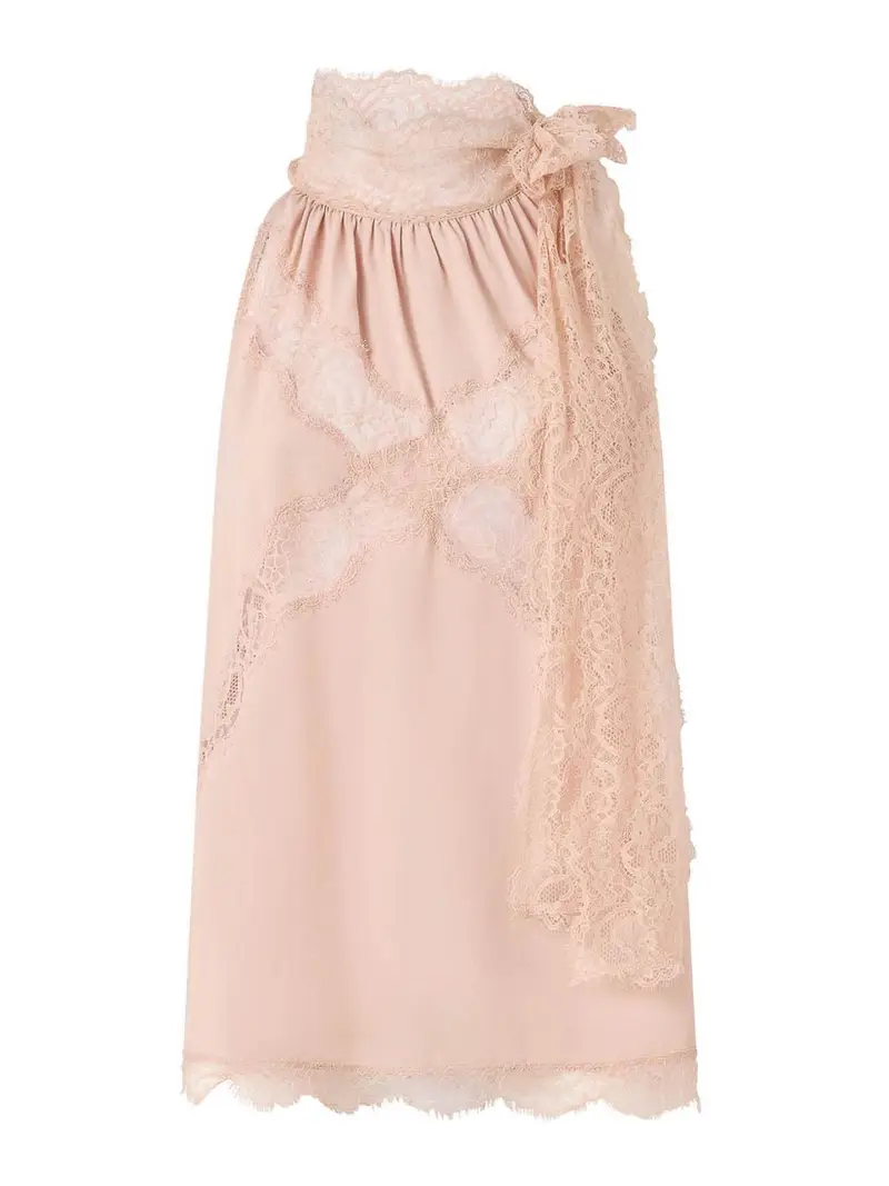 Pinko Gonna Midi Mandarancio In Cotone Rosa Chiaro Color Carne E Neutri