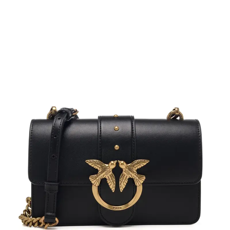 Pinko love one mini in pelle nera