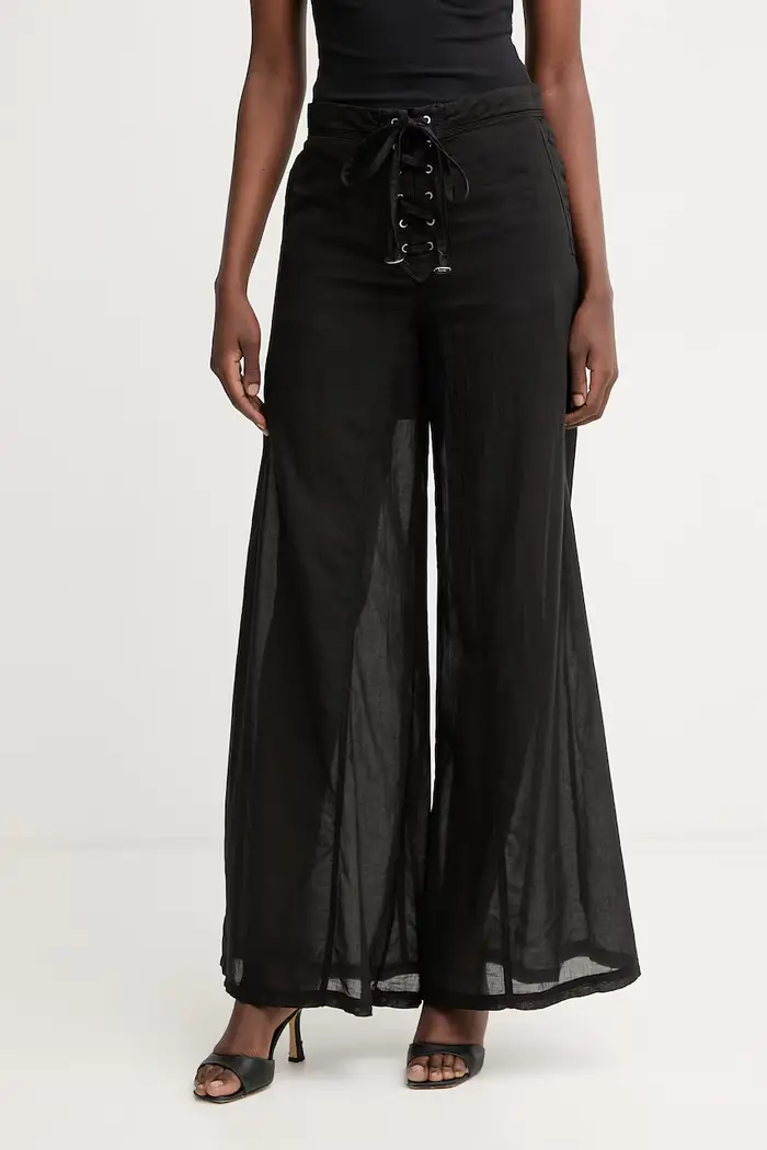 pantaloni da donna in cotone Nero