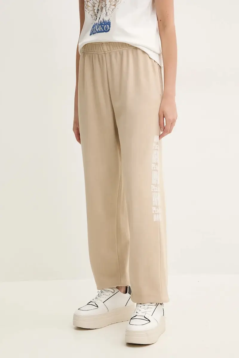 pinko pantaloni della tuta di cotone donna colore beige 104790 A2CV