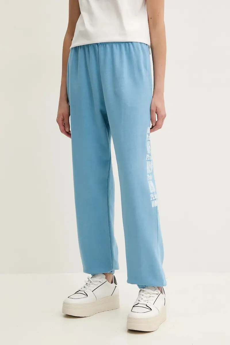 pinko pantaloni della tuta di cotone donna colore blu 104790 A2CV