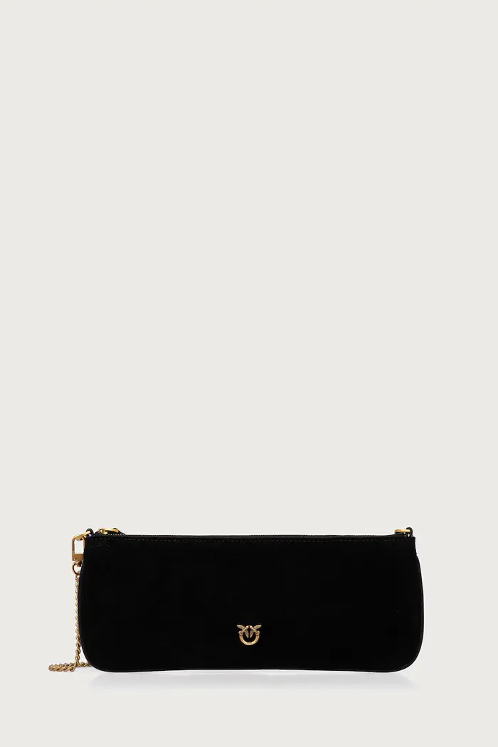 pinko pochette da donna in camoscio Nero