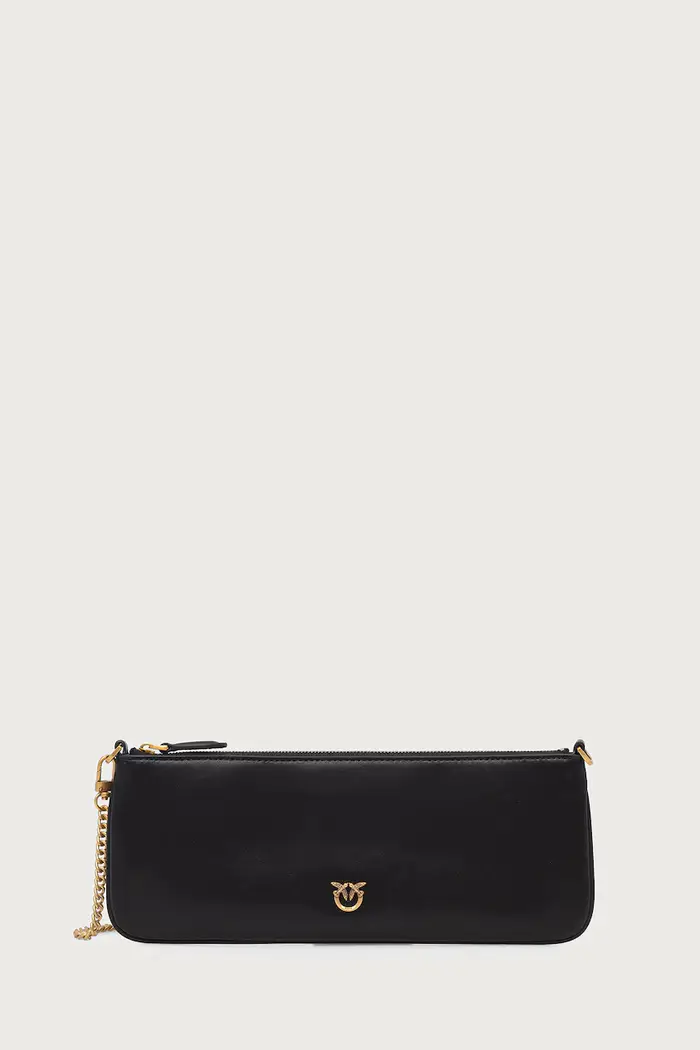 pinko pochette da donna in pelle Nero