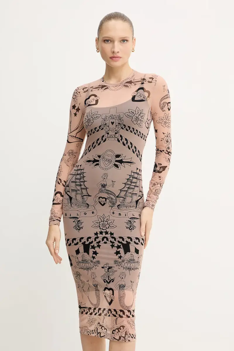 pinko vestito colore beige 105797 A2VM