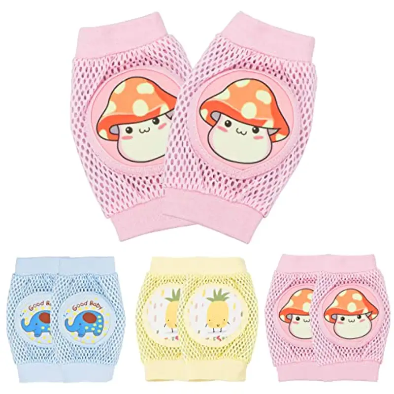 Pinsheng 3 Paia Ginocchiere per Bambini, Ginocchiere per Bambini Protettore Antiscivolo Cotone Elastiche Unisex Ginocchiere per bimbi 0