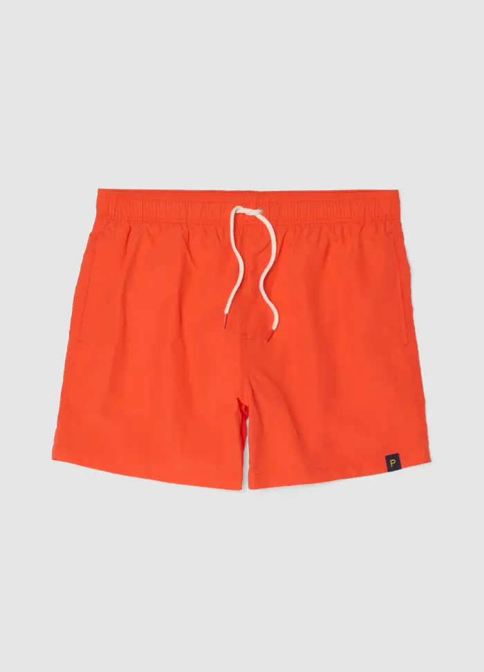 PIOMBO Boxer Da Mare Arancione Con Vita Elasticizzata E Coulisse, Uomo, Arancione