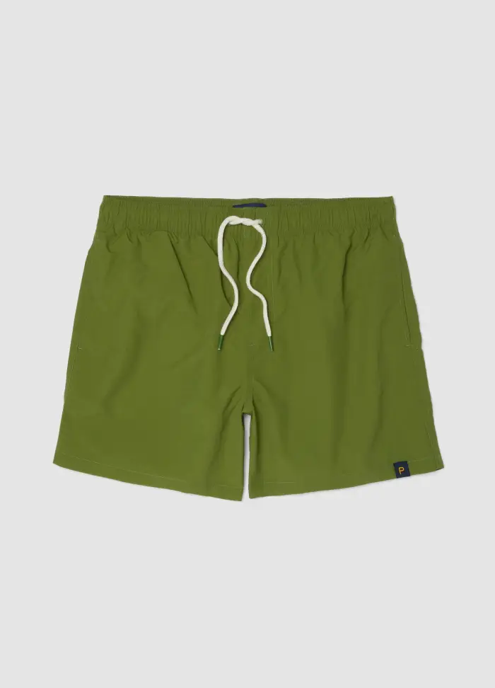 PIOMBO Boxer Da Mare Verdi Con Vita Elasticizzata E Coulisse, Uomo, Verde