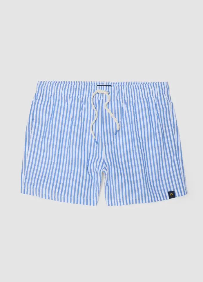 PIOMBO Boxer Mare A Righe Azzurro E Bianco In Puro Cotone, Uomo, Multicolor