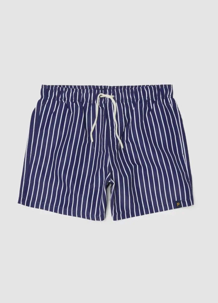 PIOMBO Boxer Mare Blu A Righe Bianche Con Coulisse, Uomo, Multicolor