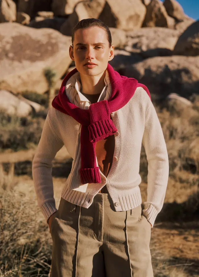 PIOMBO Cardigan Beige In Puro Cotone Regular Fit Con Collo Polo, Donna, Beige