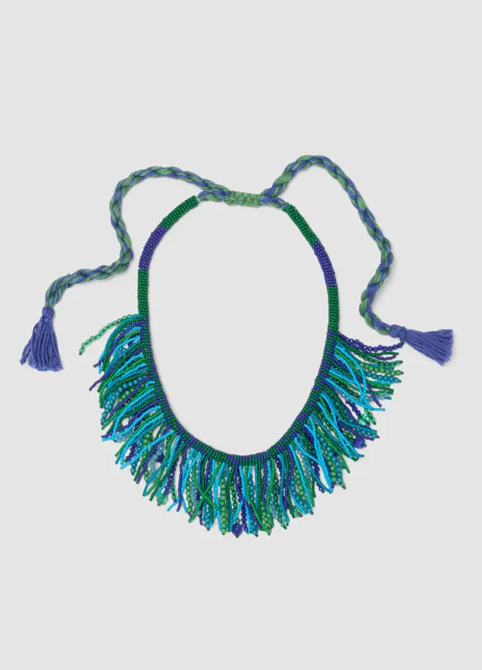 PIOMBO Collana Multicolor Con Perline E Frange, Donna, Multicolor, SIZE