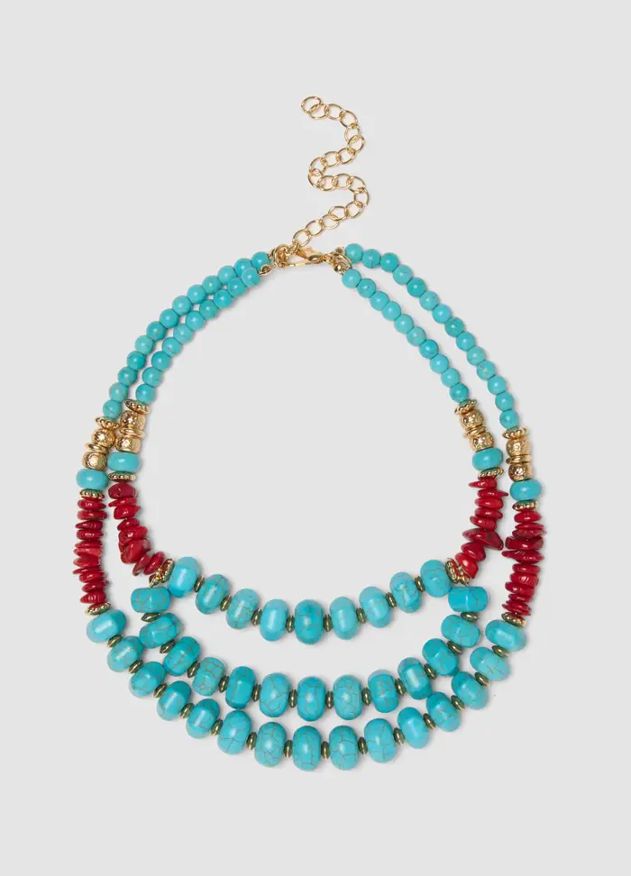 PIOMBO Collana Multicolor Con Pietre, Donna, Bianco, SIZE