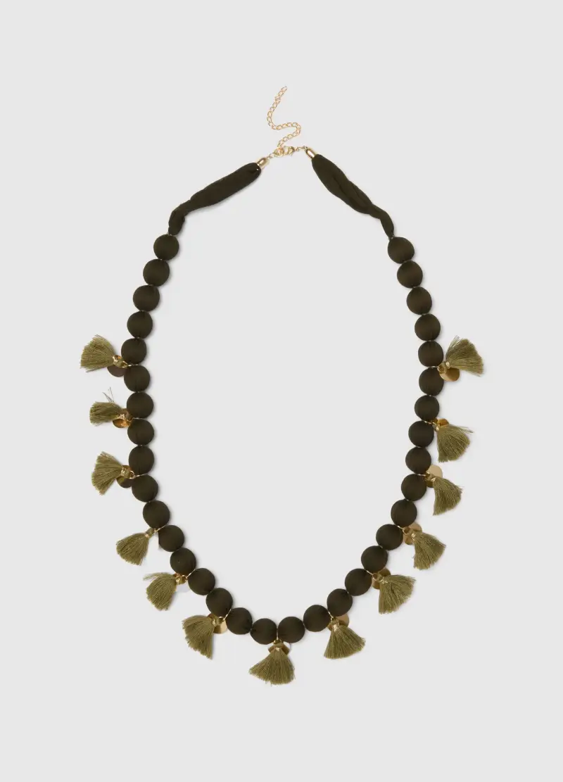 PIOMBO Collana Multicolor Con Pompon, Donna, Multicolor