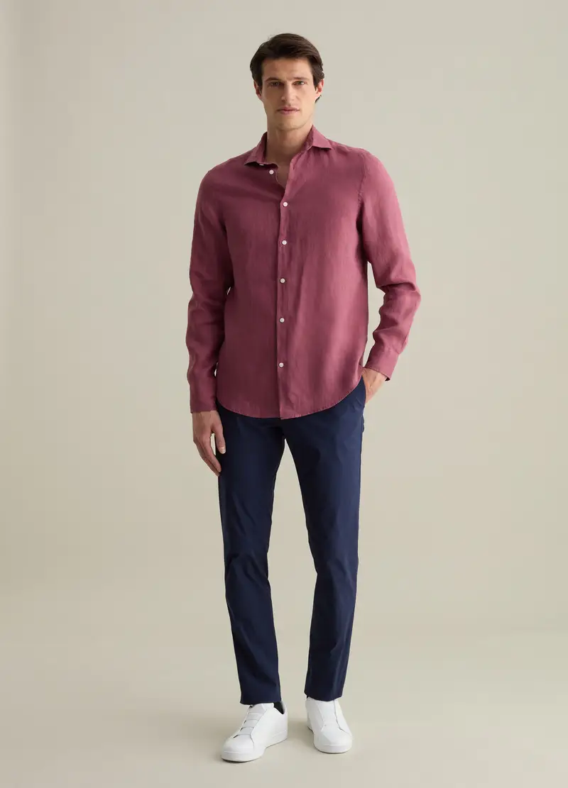 Piombo Contemporary Pantaloni Slim Fit In Cotone Stretch Contemporary, Uomo, Blu