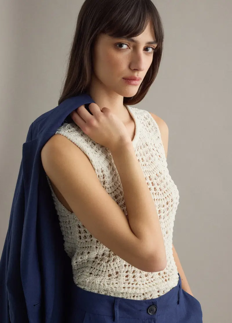 Piombo Contemporary Top Donna Bianco 4557561