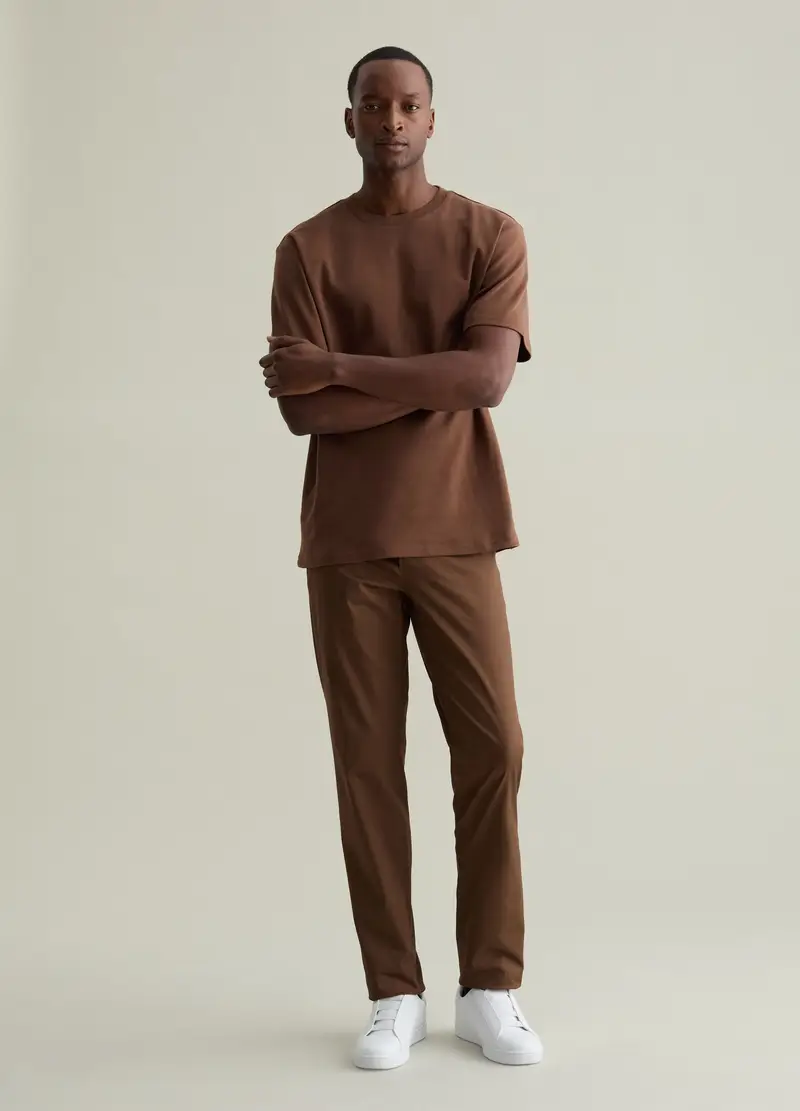 PIOMBO Pantalone Chino In Cotone Stretch, Uomo, Marrone