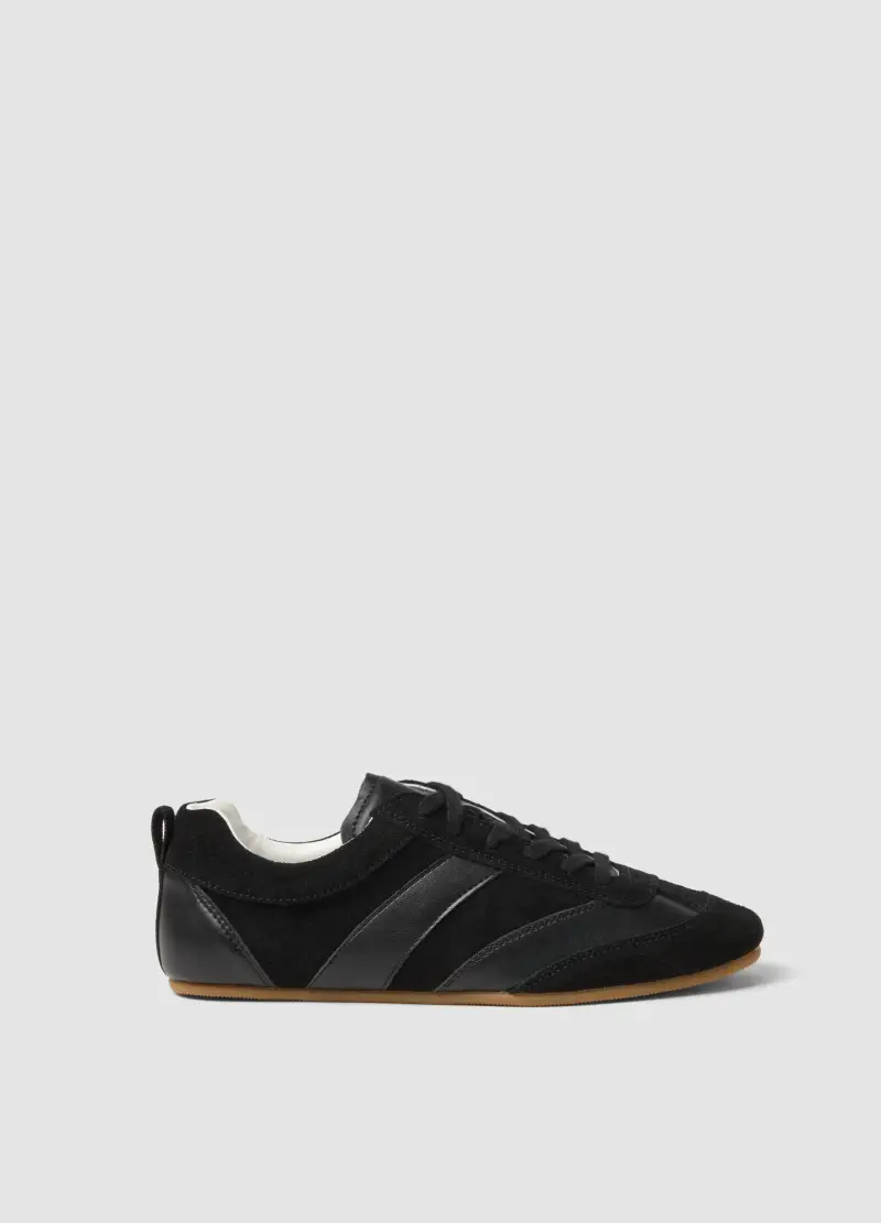 PIOMBO Sneakers In Vera Pelle Nera, Donna, Nero