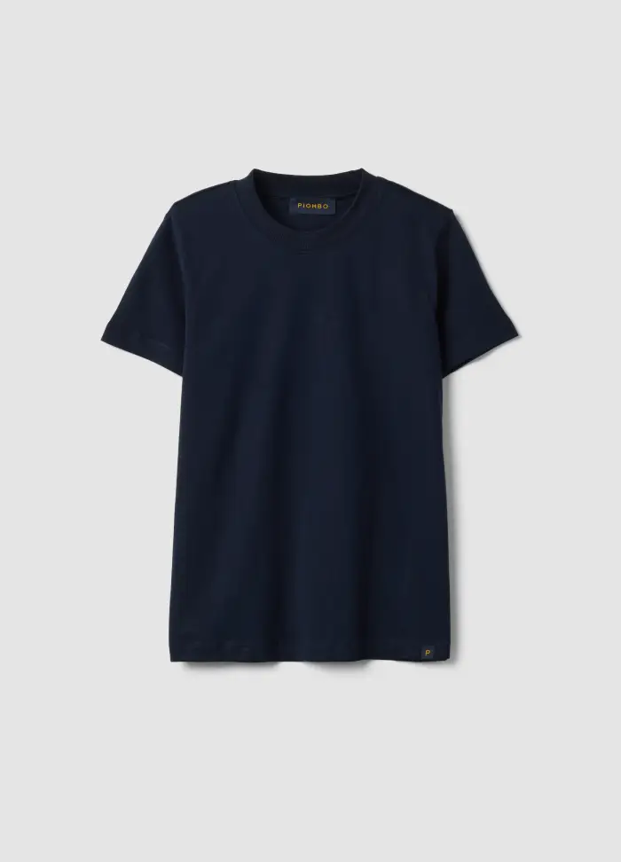 PIOMBO T-shirt Blu In Puro Cotone Supima A Maniche Corte Regular Fit, Donna, Blu