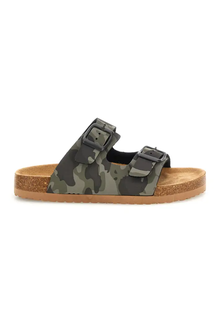 PITT KIDS Ciabatte Verdi Camouflage con Doppia Fibbia 14606 [SAFARI]