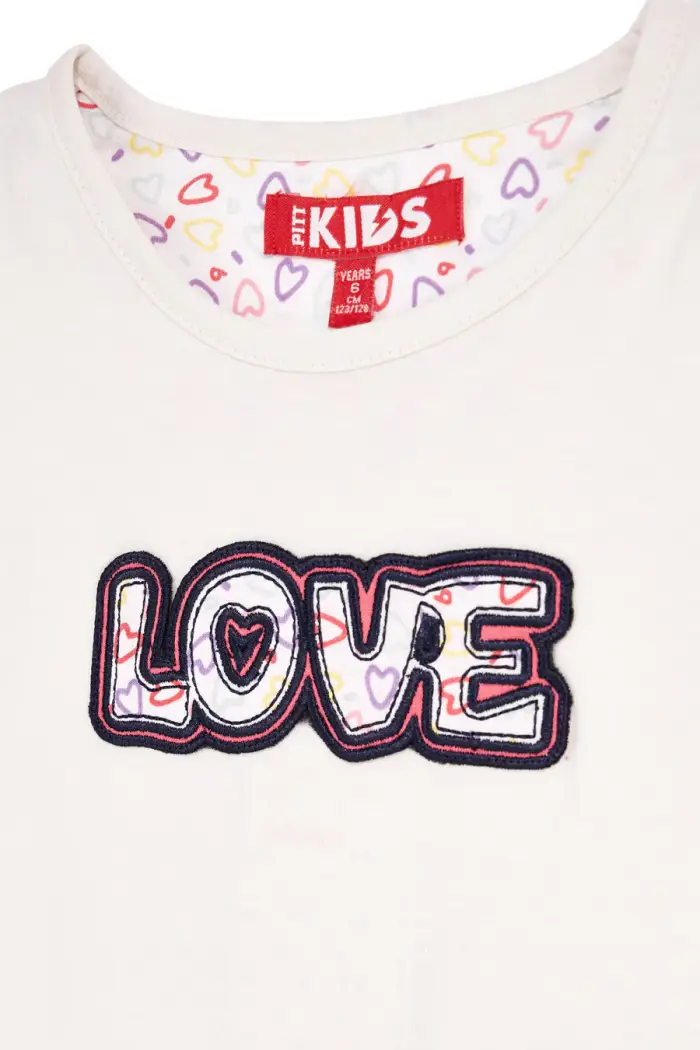 PITT KIDS Completo bianco e rosa con stampa Love PT-G-SE-9045 [BIANCO miniatura 3