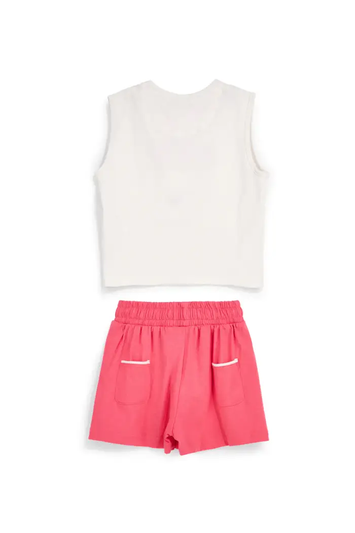 PITT KIDS Completo bianco e rosa con stampa Love PT-G-SE-9045 [BIANCO miniatura 4