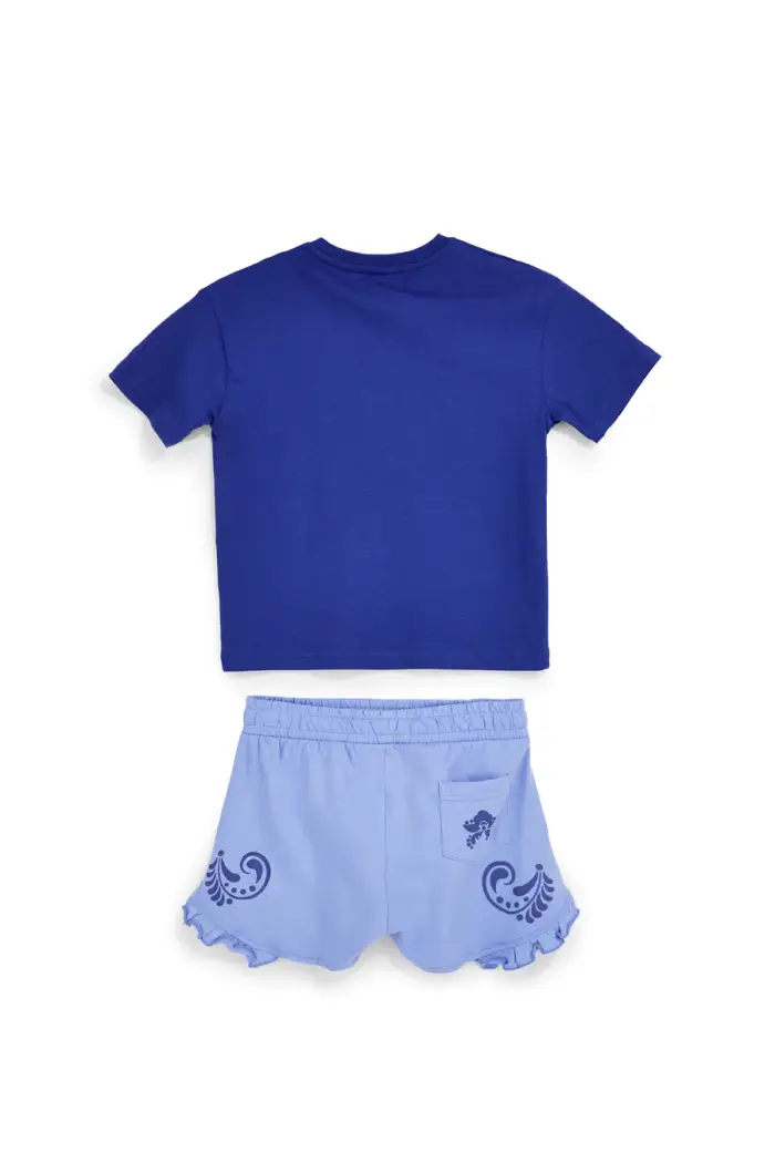 PITT KIDS Completo blu con t-shirt e shorts PT-G-SE-9012 [BLUE] miniatura 4