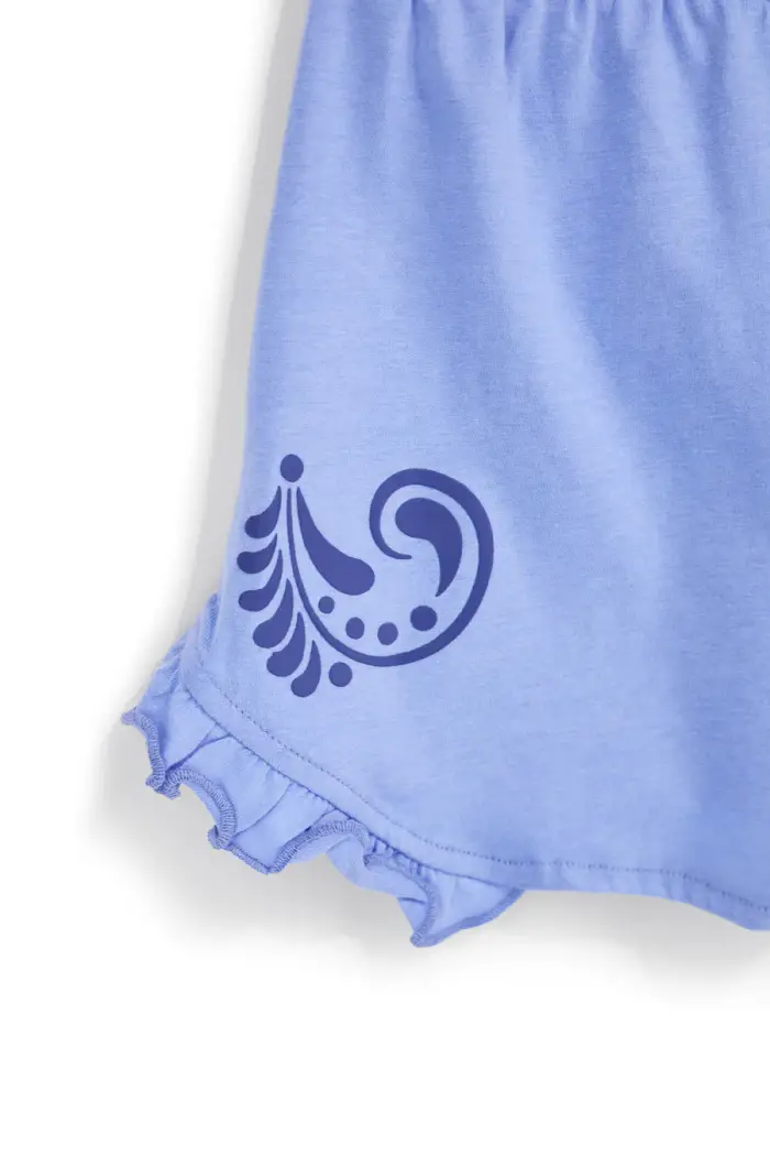 PITT KIDS Completo blu con t-shirt e shorts PT-G-SE-9012 [BLUE] miniatura 5