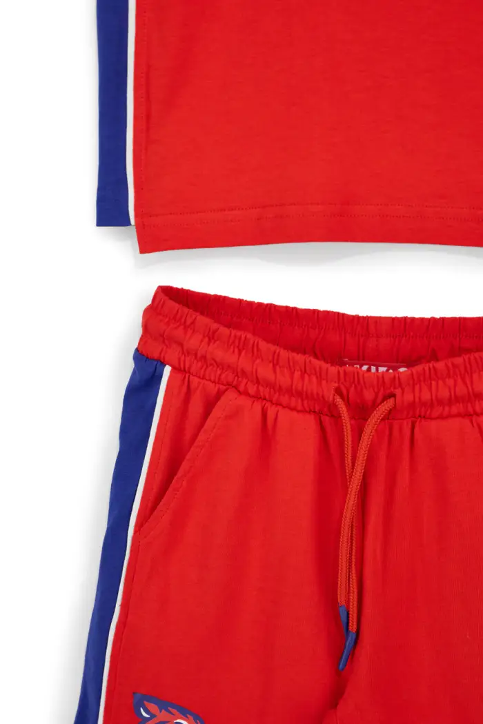 PITT KIDS Completo rosso con canotta e shorts PT-B-SE-9022 [ROSSO] miniatura 5