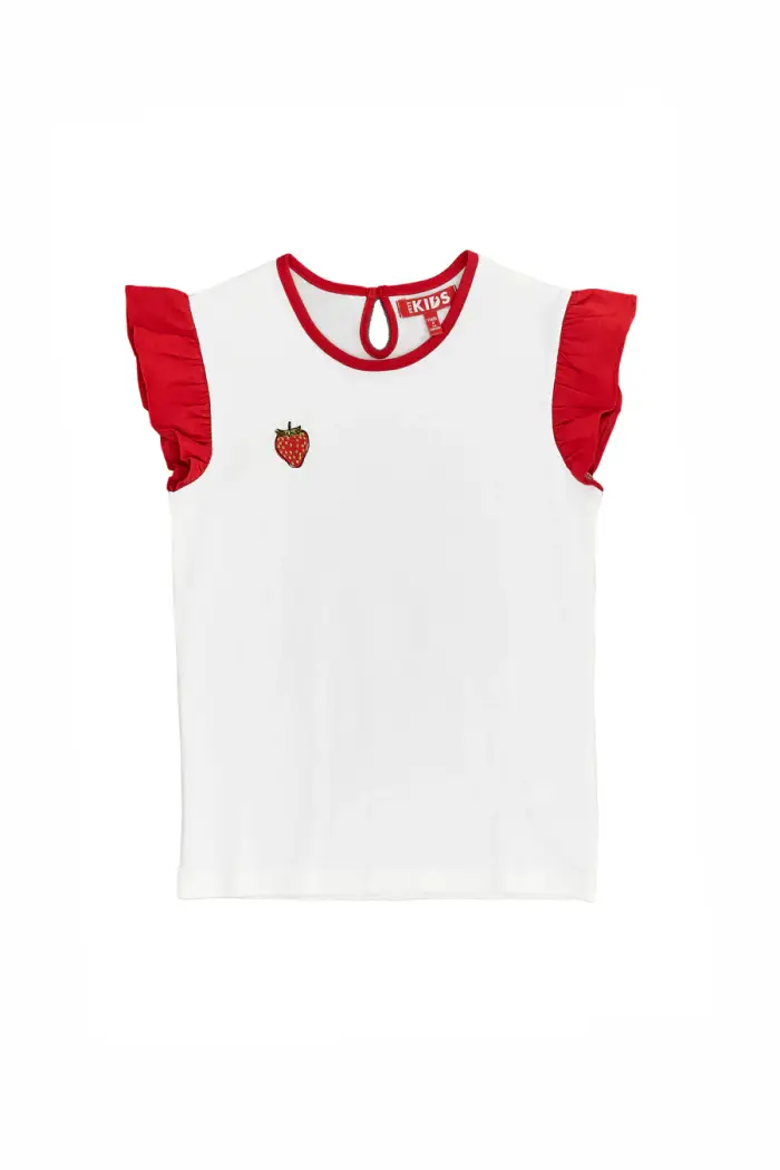 Maglietta Smanicata Bianca con Fragola Pitt Kids 05059 [BIANCO]