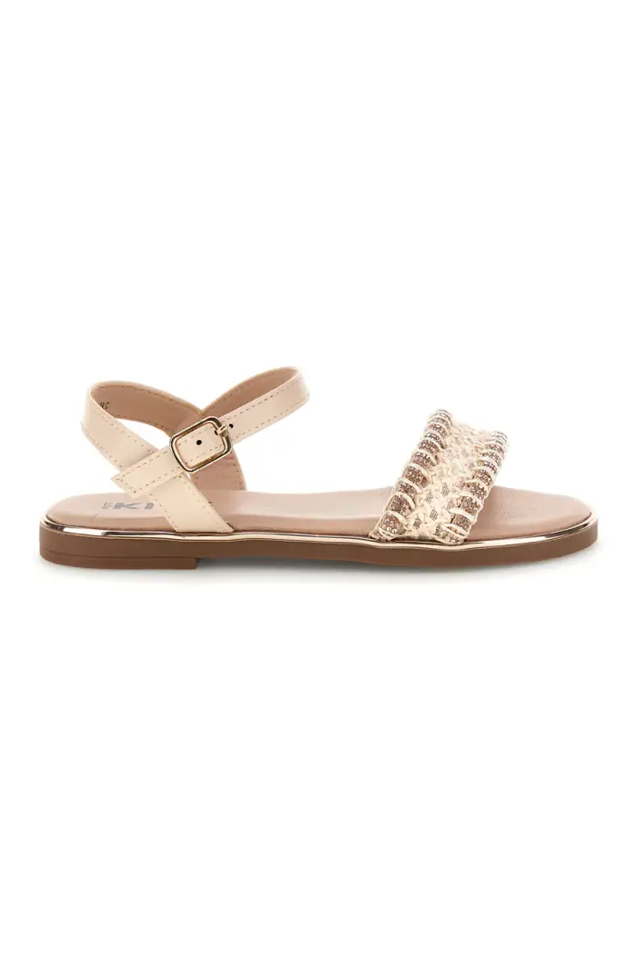PITT KIDS Sandali beige con cinturino intrecciato 392628S [BEIGE]