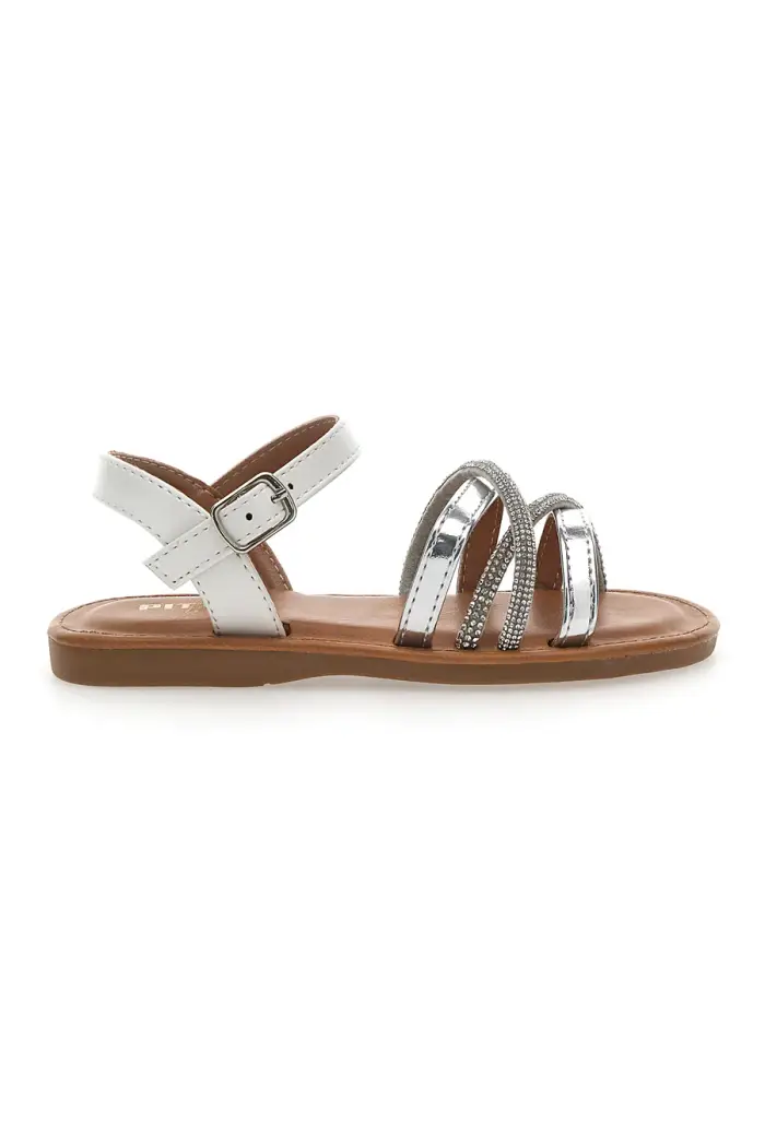 PITT KIDS Sandali Bianchi con Cinturino 392433 [ARGENTO]
