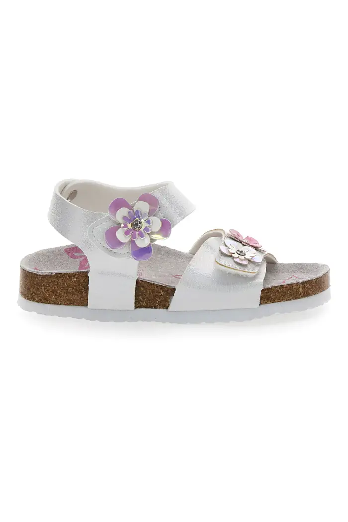 PITT KIDS Sandali Bianchi con Glitter e Strappi In Velcro 14417 [BIANCO]