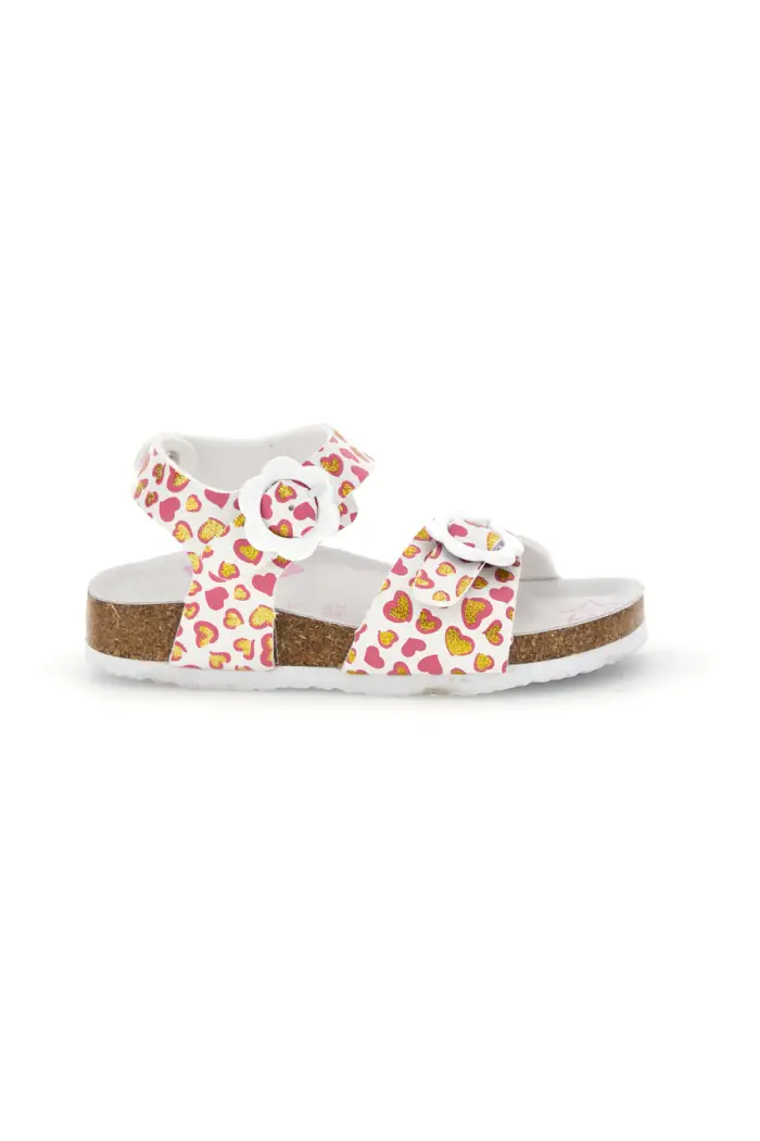 PITT KIDS Sandali Bianchi con Stampa Cuori 14611 [BIANCO