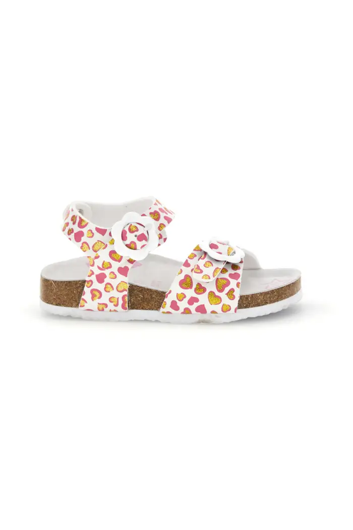 PITT KIDS Sandali Bianchi con Stampa Cuori 14611 [BIANCO