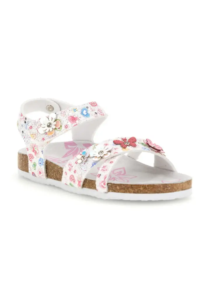 PITT KIDS Sandali Bianchi con Stampa Floreale 14407 [BIANCO]
