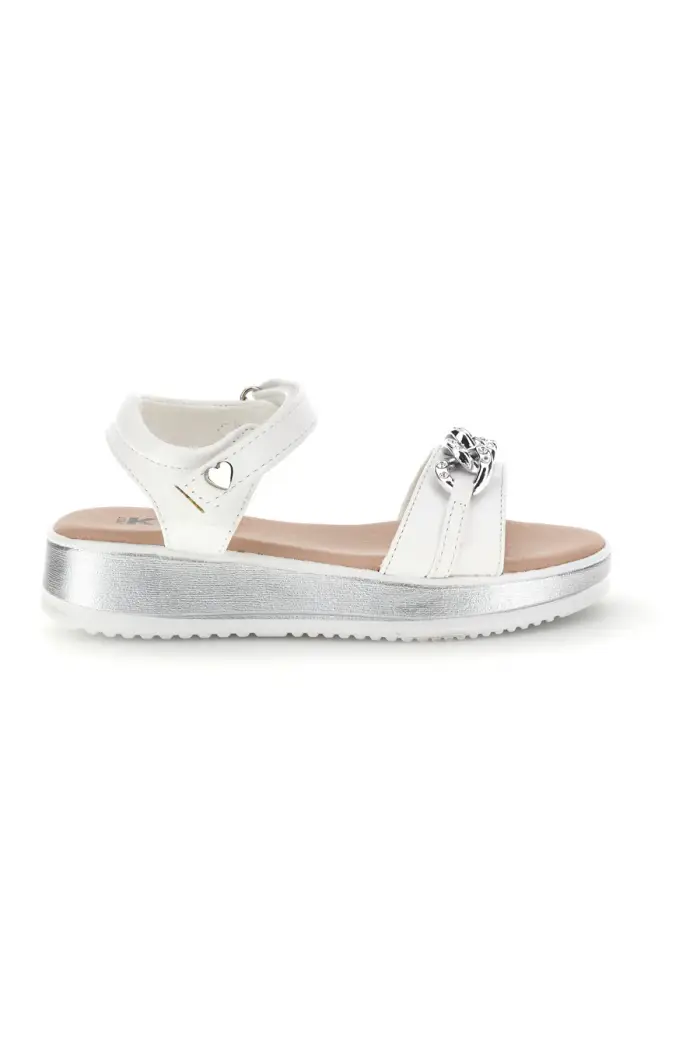 Sandali bianco con cinturini con brillantini Pitt kids 392629S [BIANCO]